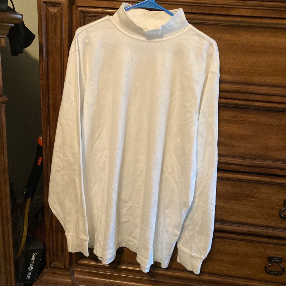 Men’s white turtleneck shirt